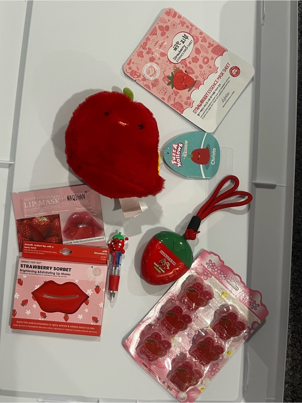 NWOT Strawberry Red Aesthetic Gift Bundle | Squishmallows Fuzzamallows Christo - Picture 2 of 4